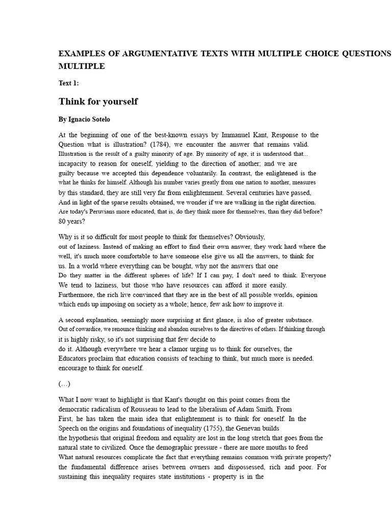 Argumentative Texts with Questions | PDF | Journalism | Social Psychology