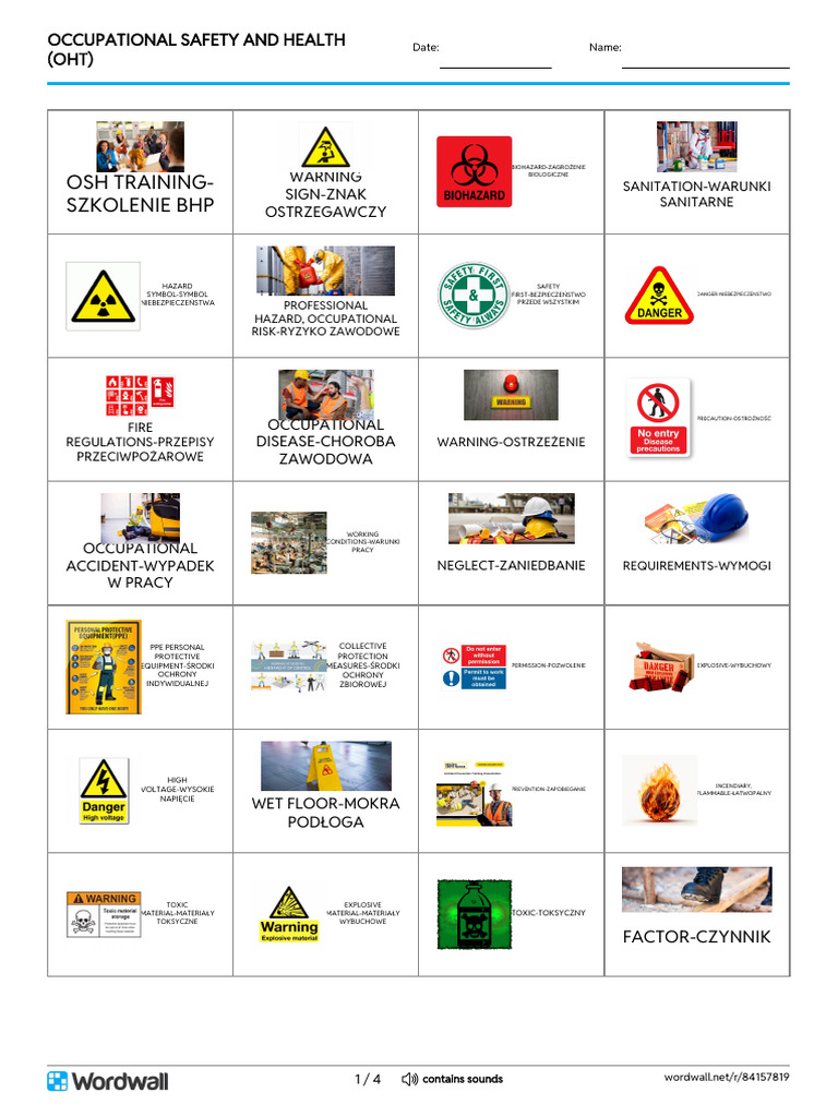 Occupational Safety and Health Oht Flash Cards | PDF