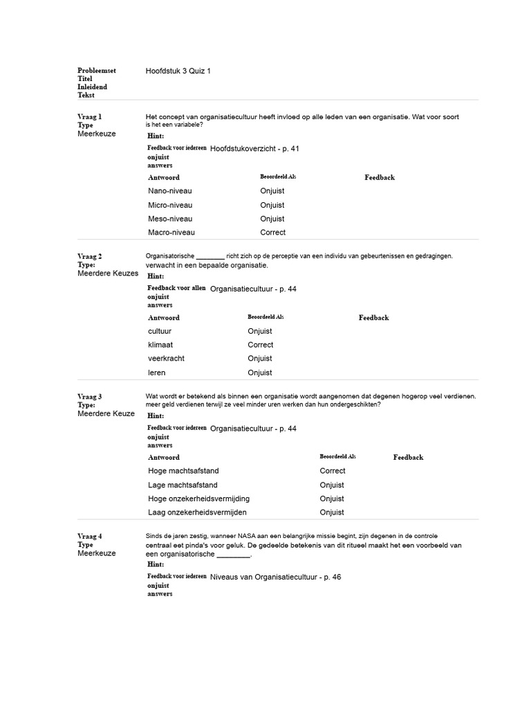 Hoofdstuk 3 Toets 1 | PDF