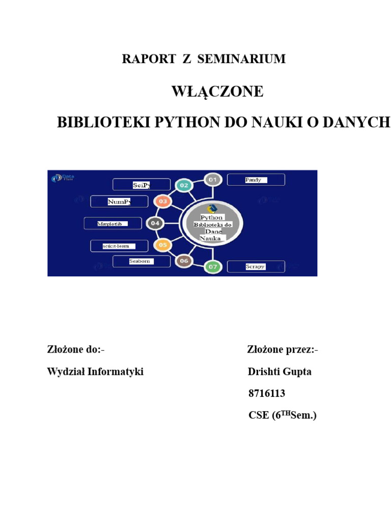 Raport Z Seminarium Na Temat Bibliotek Pythona | PDF