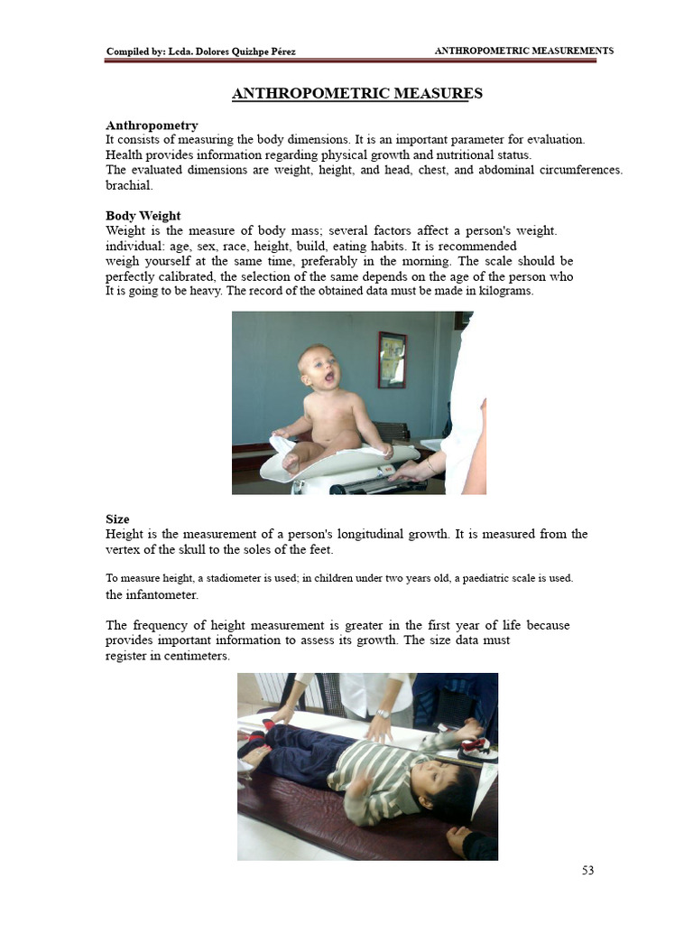 9.-Anthropometric Measures | PDF | Anthropometry | Weight