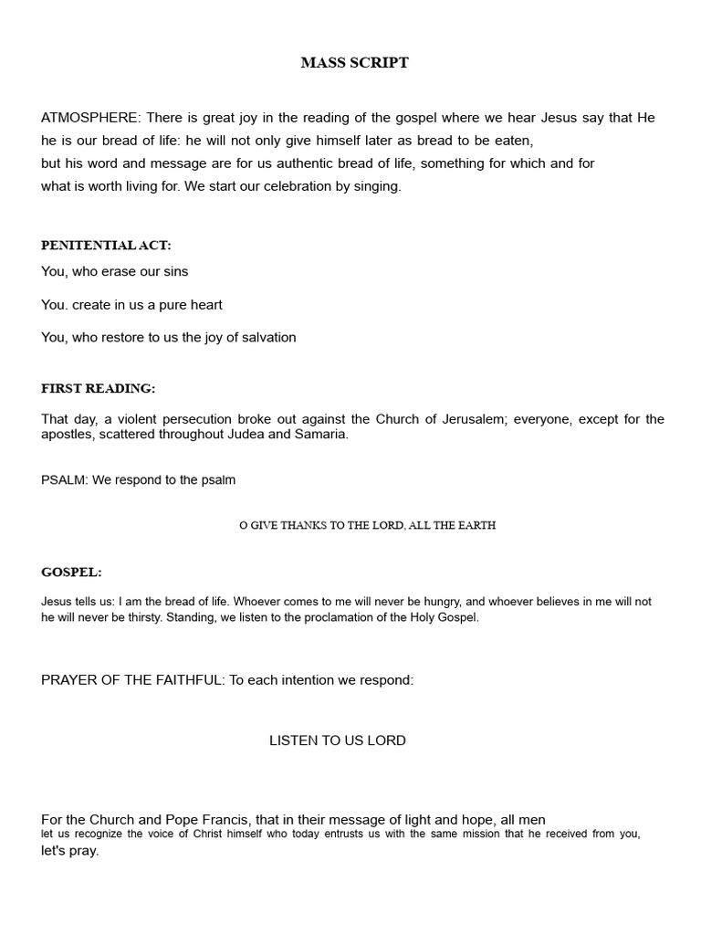 Joyful Mass Celebration Guide | PDF | Eucharist | Jesus