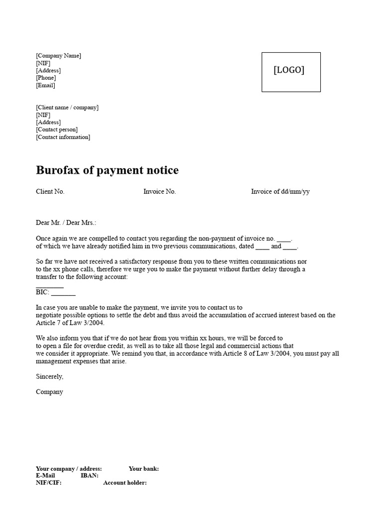 Third Payment Reminder Word 1and1 | PDF