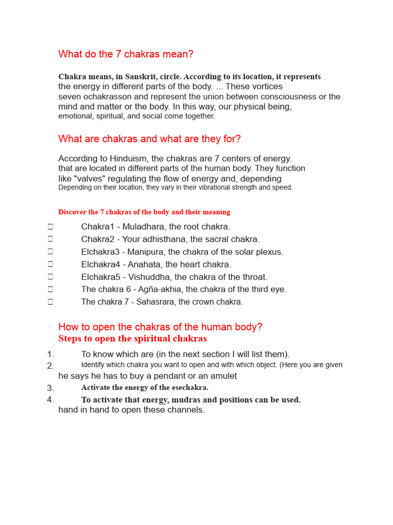 Understanding the 7 Chakras | PDF