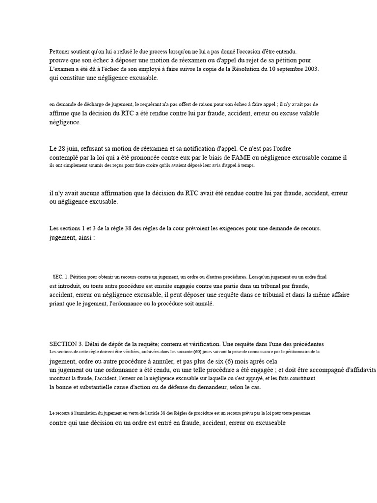 Négligence et recours en appel : analyse juridique | PDF