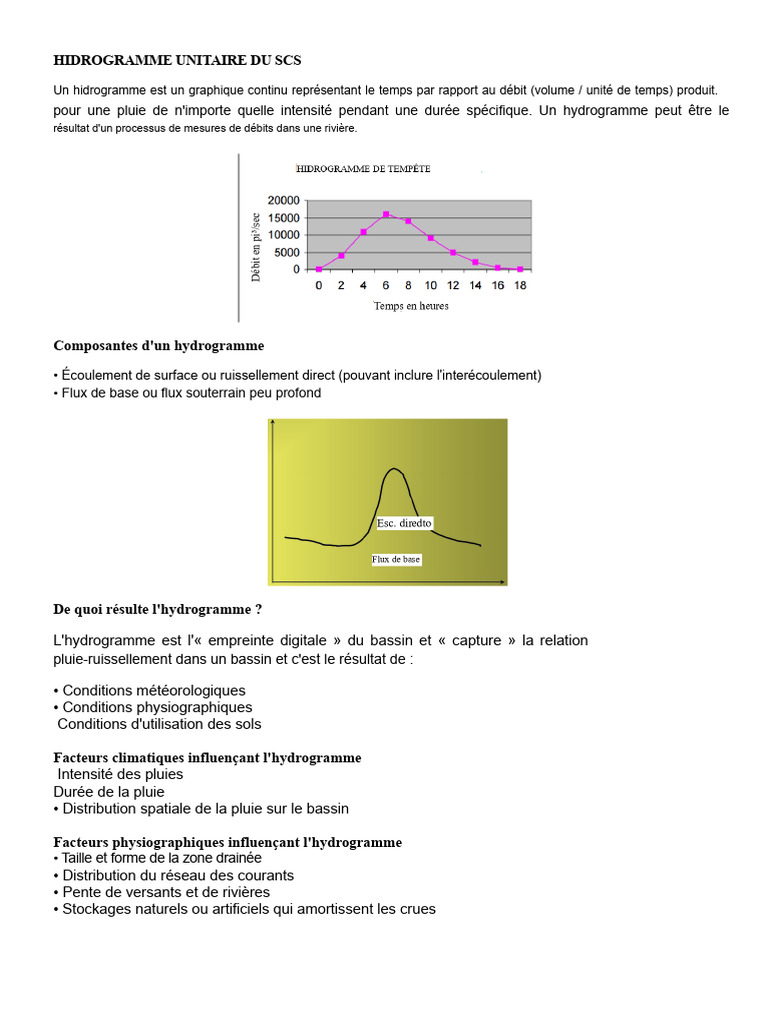 Hydrogramme Unitaire SCS : Guide Complet | PDF | Pluie | Bassin versant