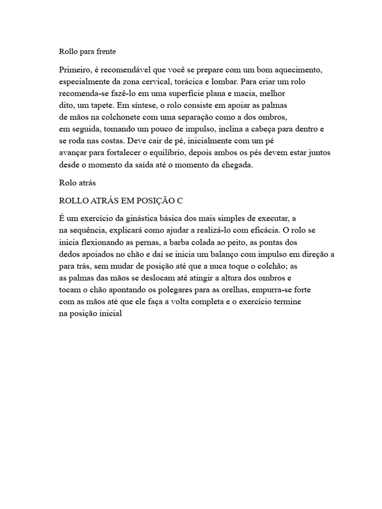 Guia Prático de Rolos na Ginástica | PDF | Ginástica