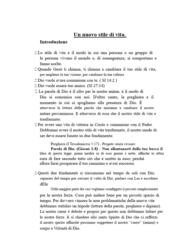 Un Nuovo Stile Di Vita (Parola Incontro) | PDF