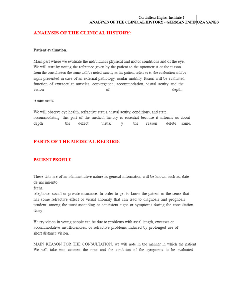 Clinical History Analysis for Eye Patients | PDF | Allergy | Pathology