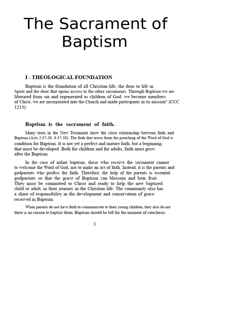 Understanding the Sacrament of Baptism | PDF | Baptism | Penance