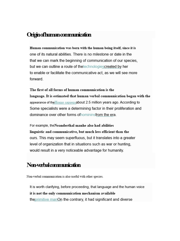 Evolution of Human Communication Methods | PDF | Communication ...
