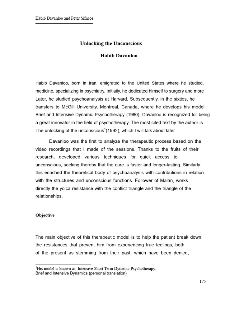 From Santiago (Summary) - Sifneos and Davanloo | PDF | Psychotherapy ...
