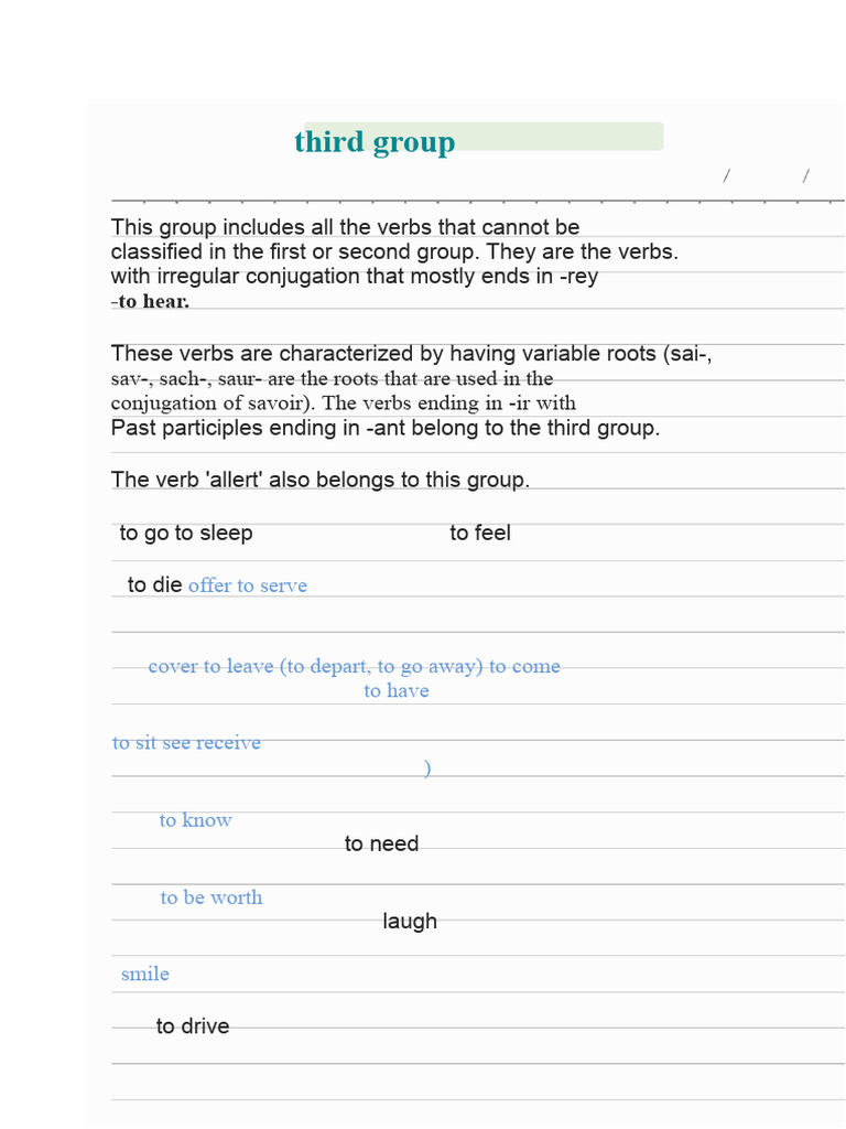 Verbs of The Third Group in French | PDF