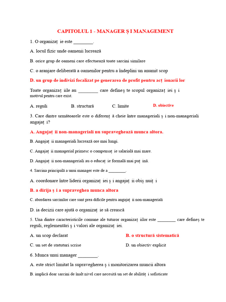Test de Management | PDF