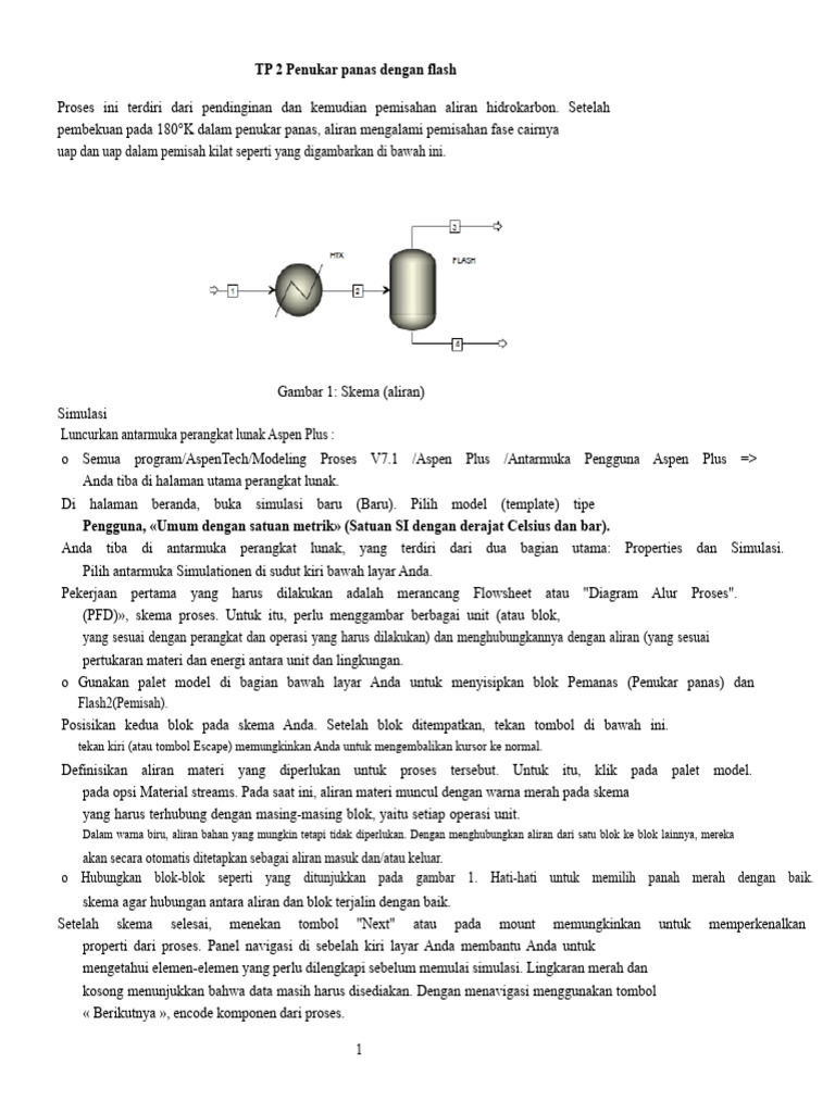 Simulasi Penukar Panas dan Flash Aspen Plus | PDF