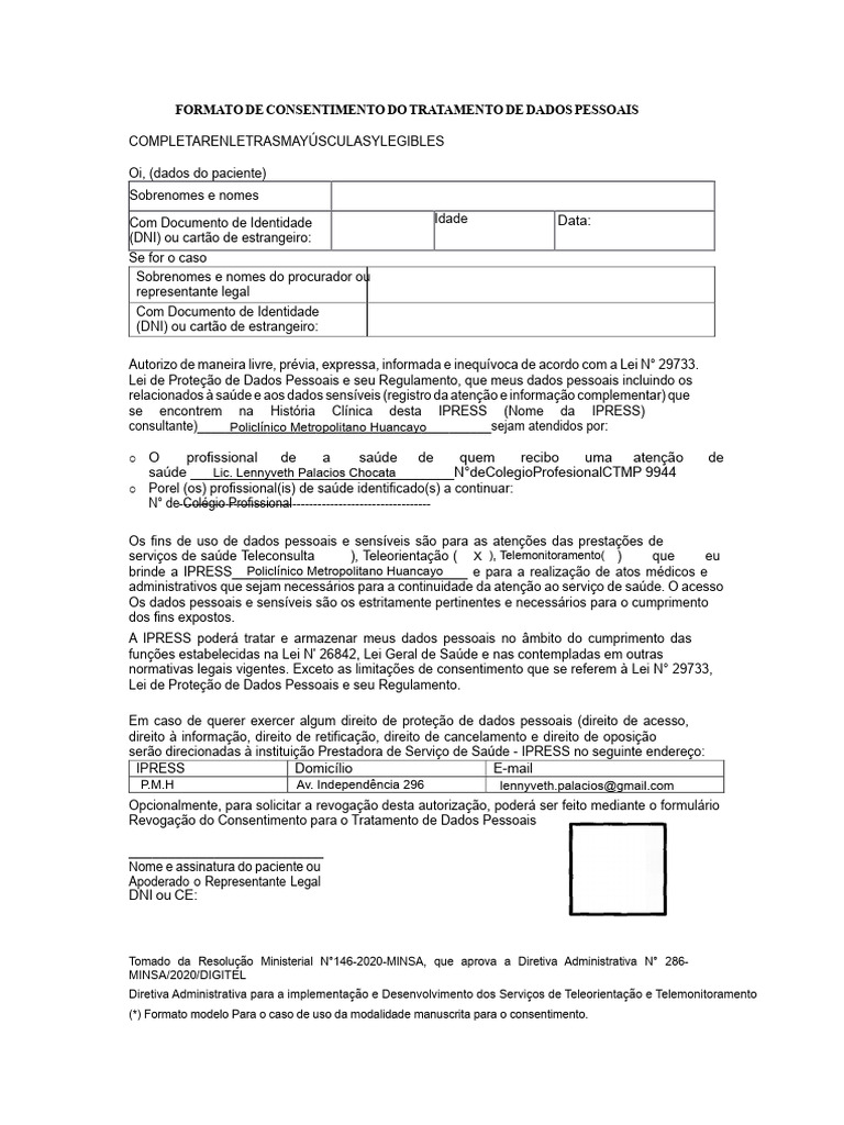 consentimento informado | PDF | Consentimento Livre e Esclarecido