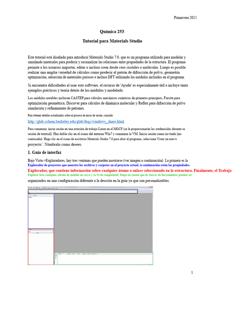 Tutorial de Materials Studio 7.0 para Química | PDF | Enlace químico ...