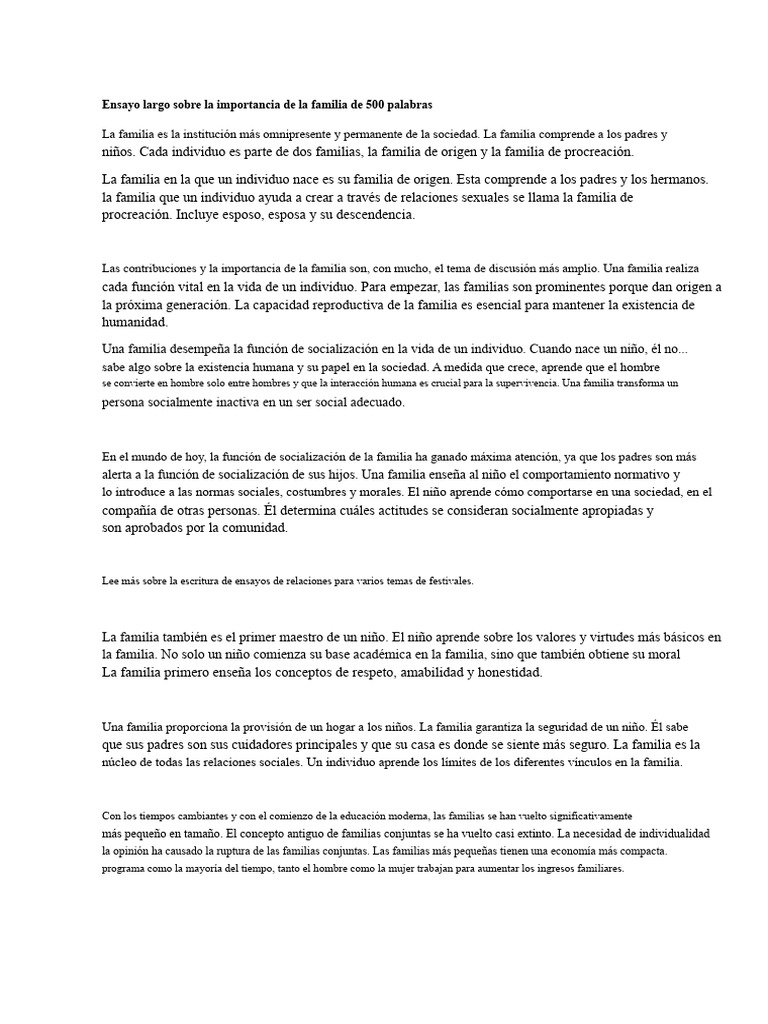 Importancia de la Familia en la Sociedad | PDF | Familia | Socialización