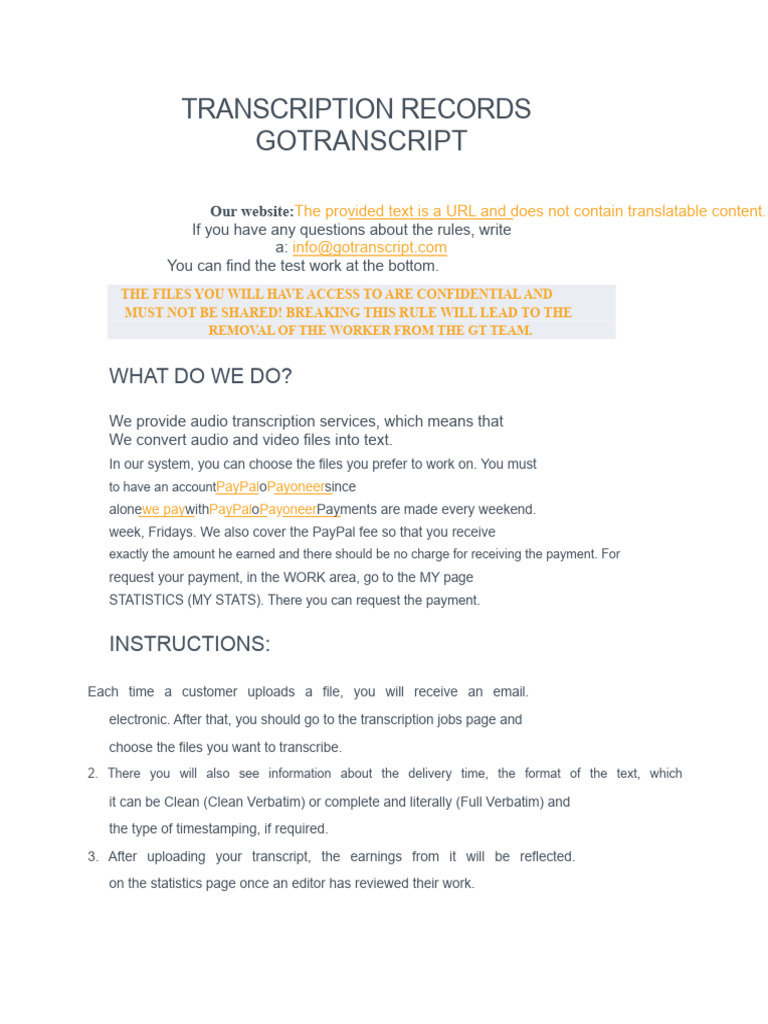 GoTranscript Transcription Guidelines | PDF | Quotation Mark | Linguistics