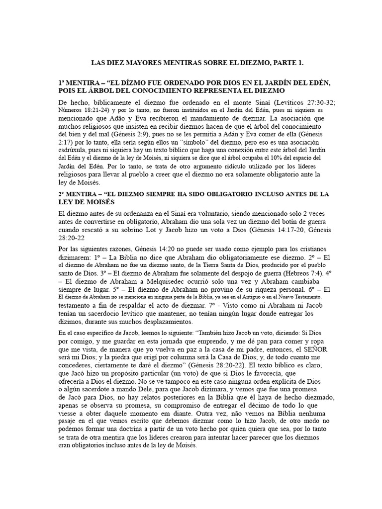 Las Diez Mayores Mentiras Sobre El Diezmo | PDF | Diezmo | Abrahán