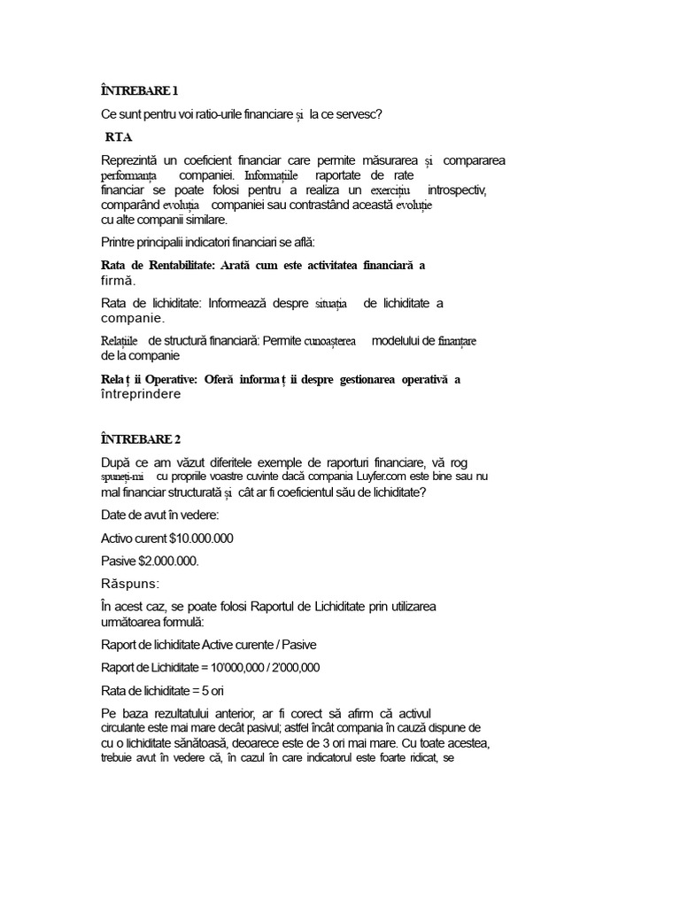 Întrebare 1 | PDF