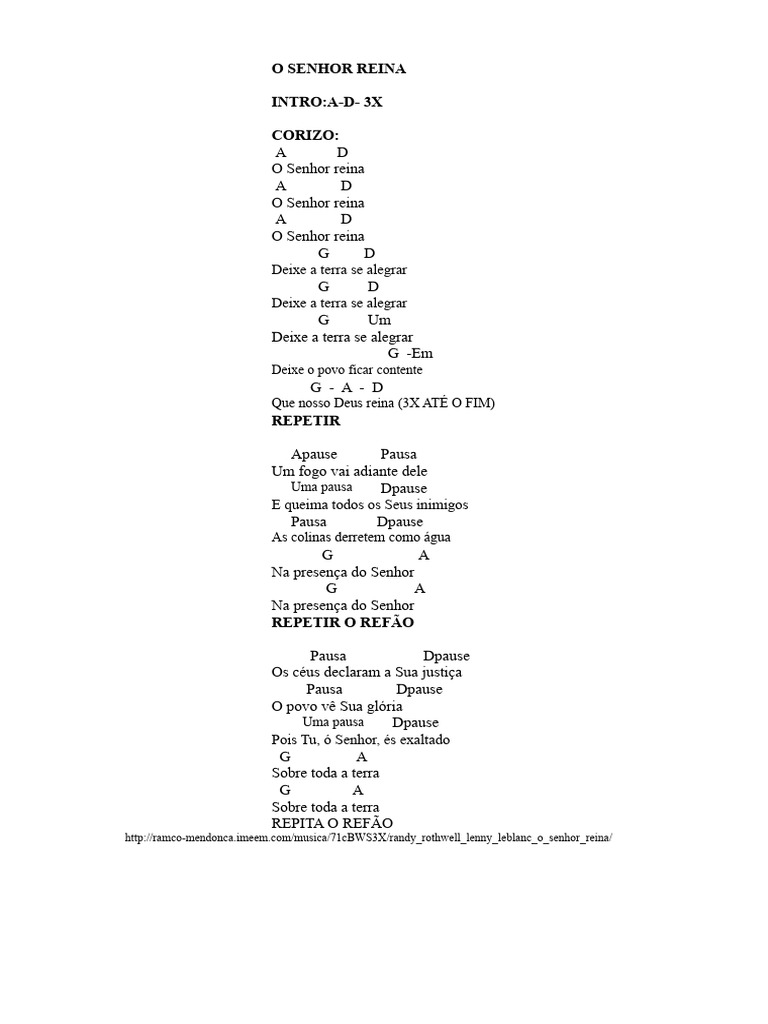 Letra da Música 