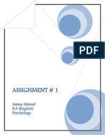 Assignment # 1: Amna Ahmed B.S (English) Psychology