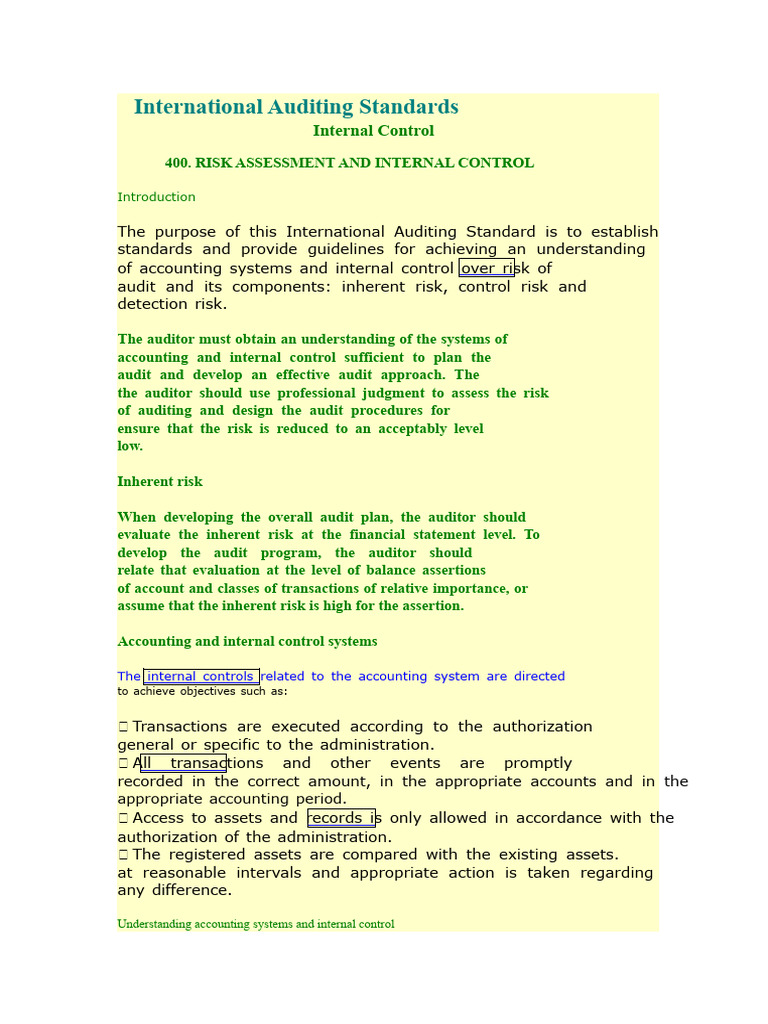 Understanding Audit Risk and Controls | PDF | Internal Control | Audit