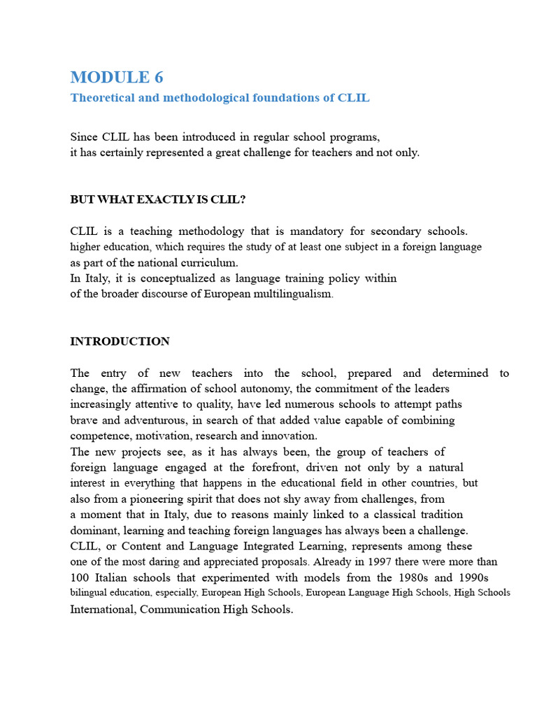 Understanding CLIL in Education | PDF | Multilingualism | Second Language