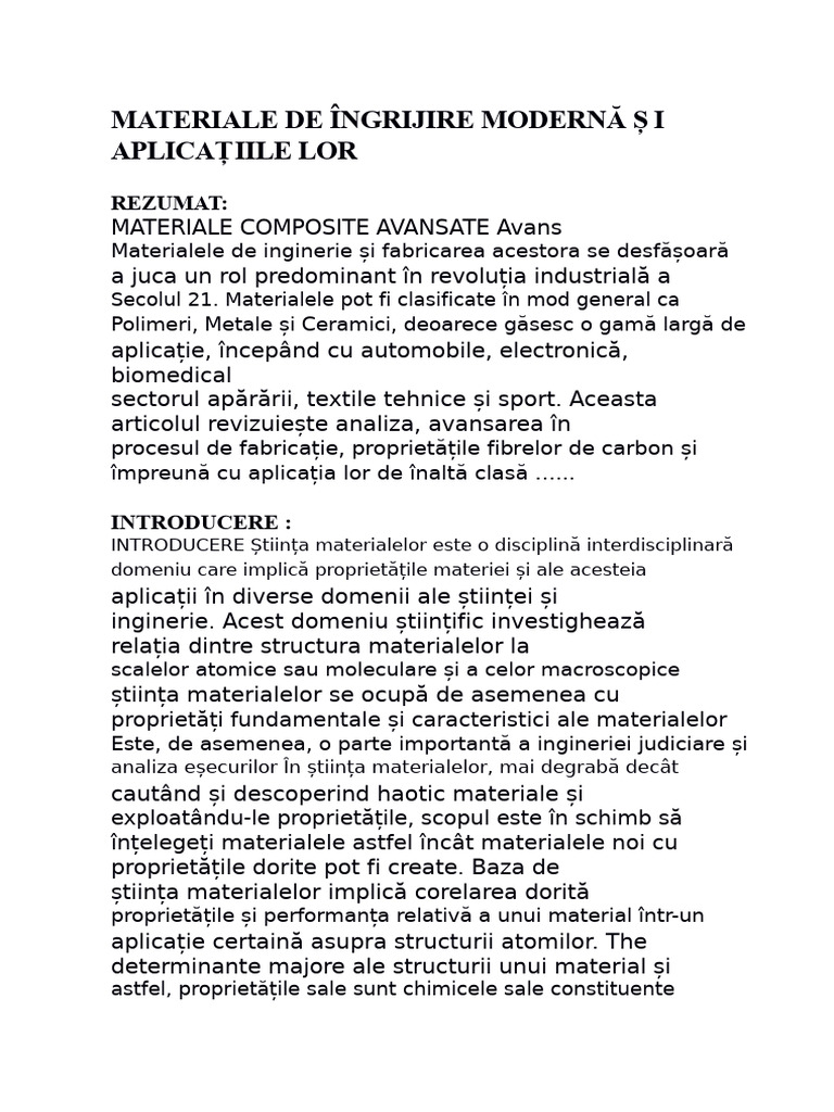 Materialele de Inginerie Moderne | PDF