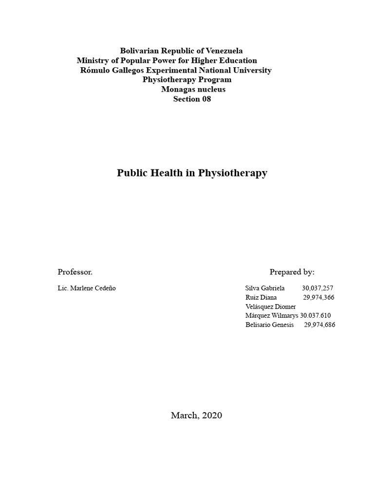 Physiotherapy's Role in Public Health | PDF | Physical Therapy ...
