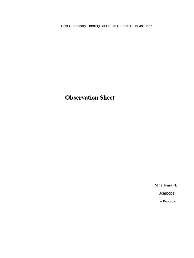 Comprehensive Patient Observation Sheet | PDF | Clinical Medicine ...