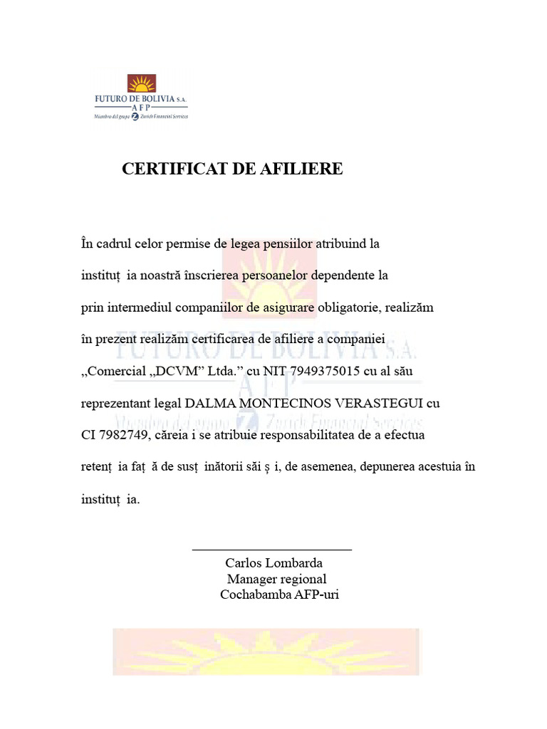 Certificat AFP | PDF
