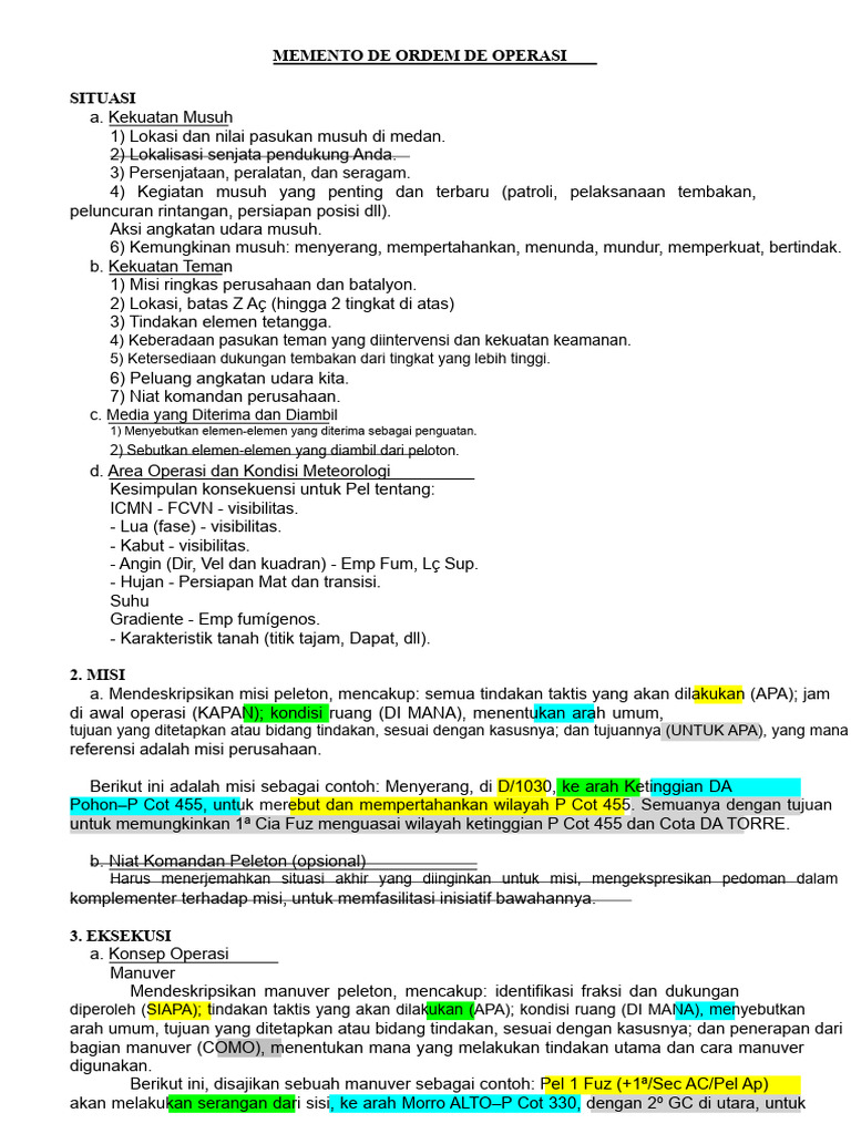 Rencana Operasi Militer Terperinci | PDF