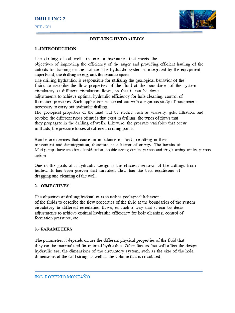 Drilling Hydraulics: Key Concepts & Functions | PDF | Fluid Dynamics ...