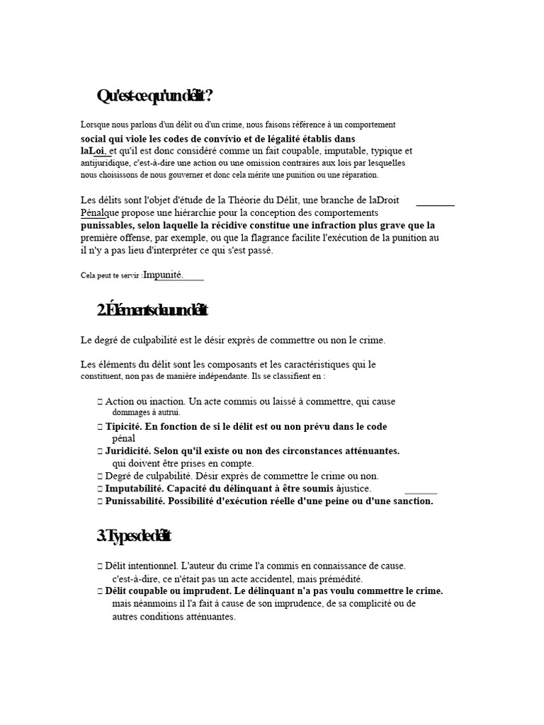 Comprendre le délit et ses types | PDF | Crimes | Crime et violence