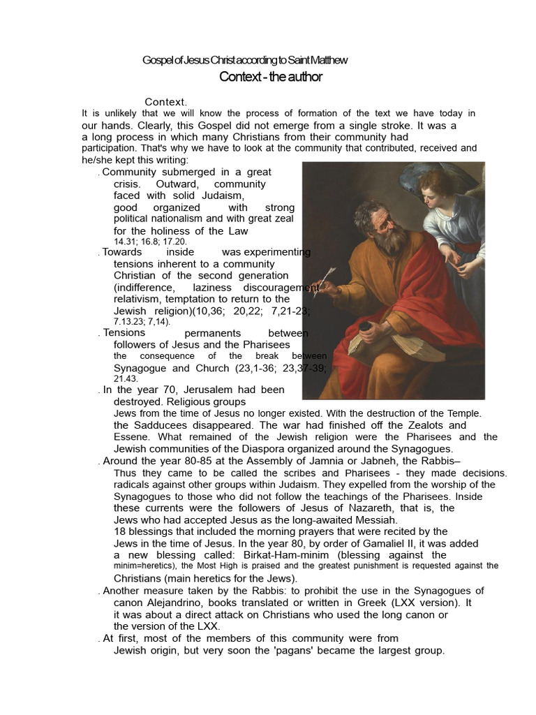 Understanding the Gospel of Matthew | PDF | Gospel Of Matthew | Pharisees