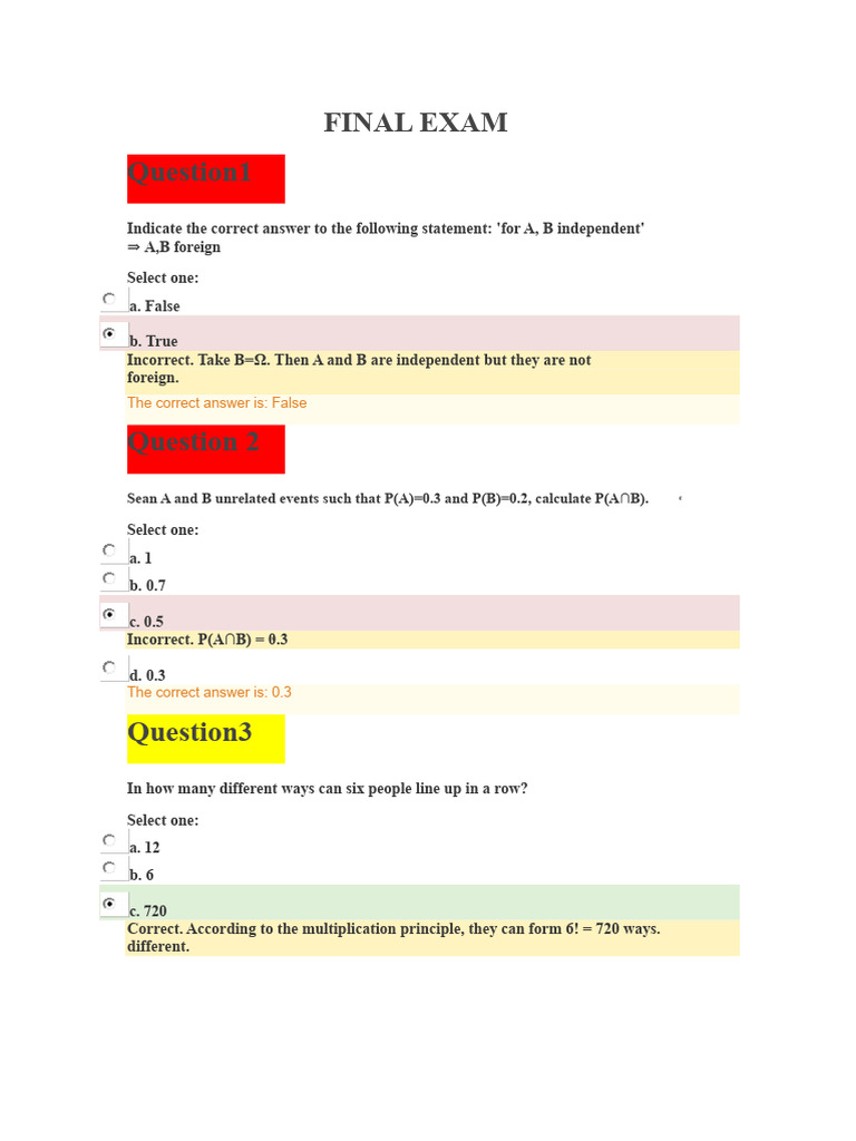FINAL EXAM | PDF | Covariance | Level Of Measurement