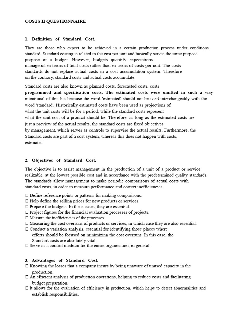 Understanding Standard Costing Principles | PDF | Labour Economics ...