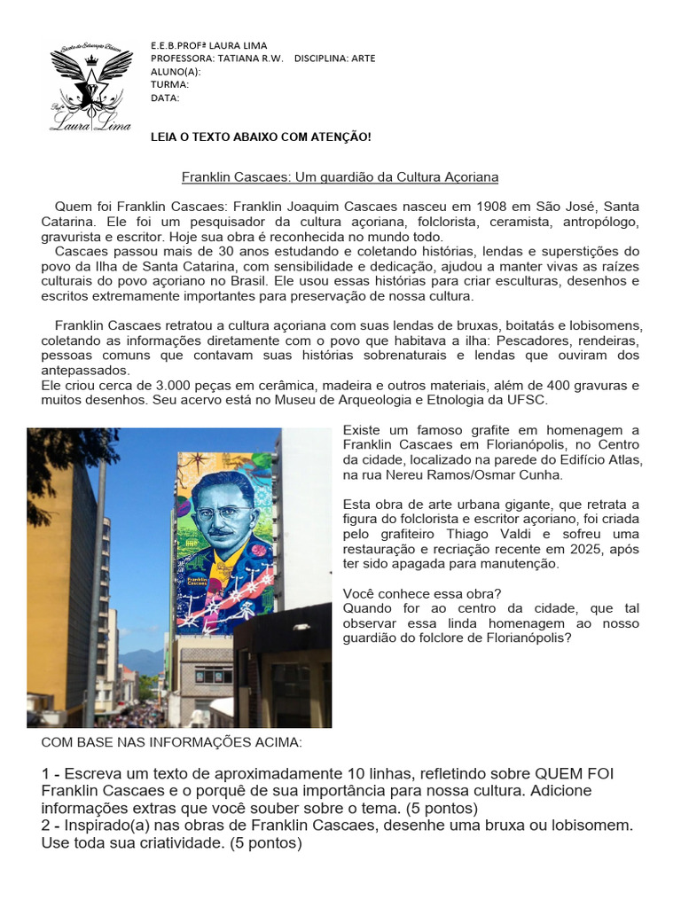 Franklin Cascaes: Guardio da Cultura Aoriana | PDF