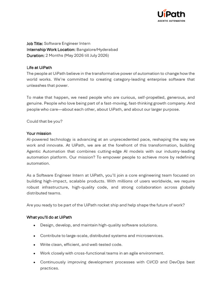 Software Engineer Intern-1 | PDF