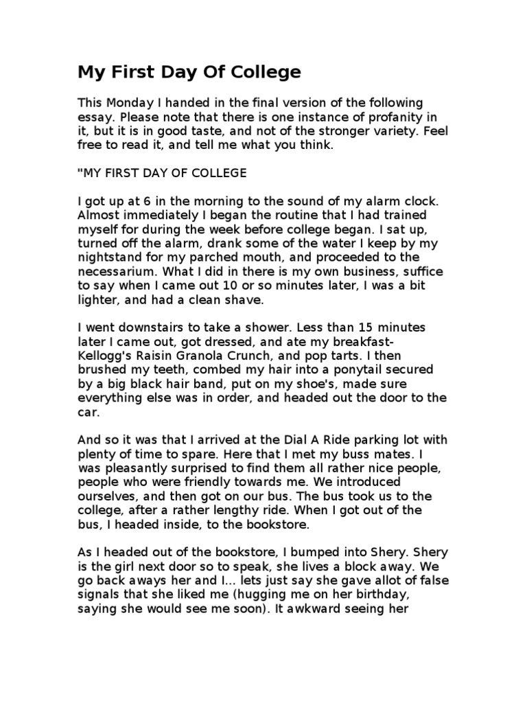 My last day at college paragraph picture