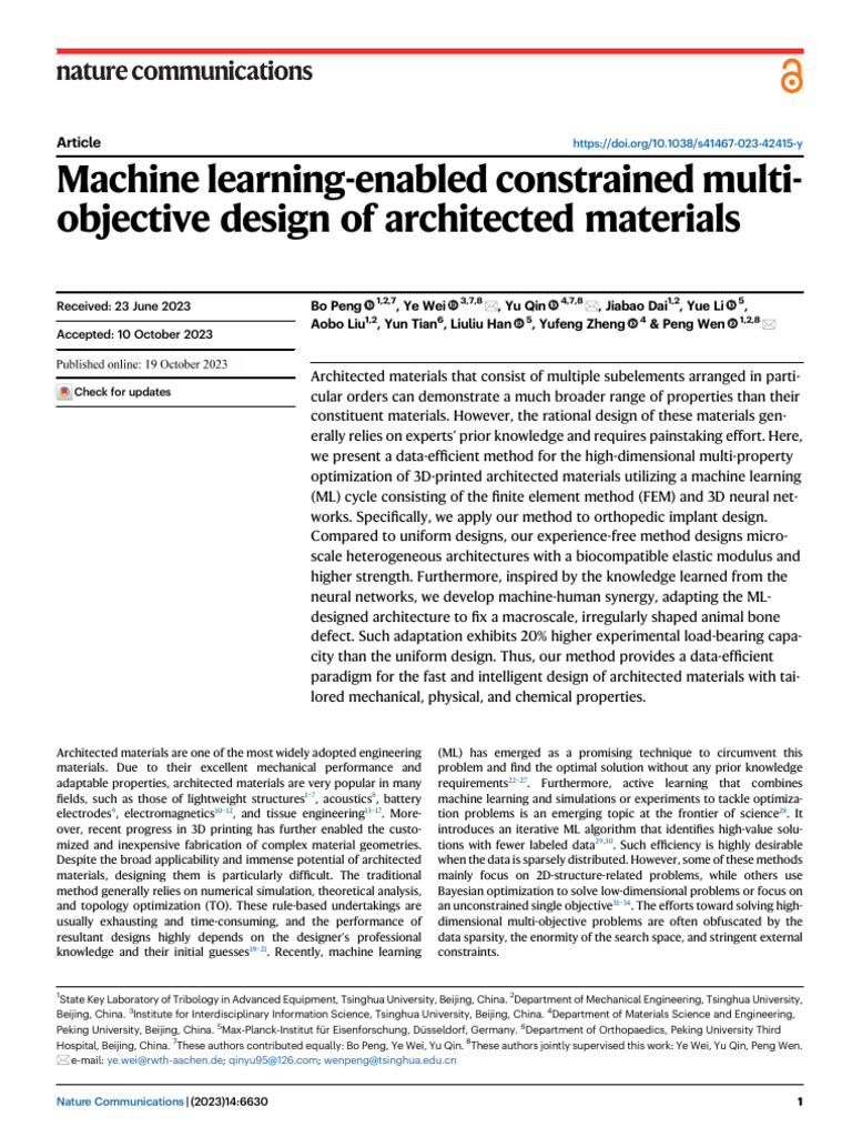 Machine Learning for Architected Materials | PDF | Strength Of ...