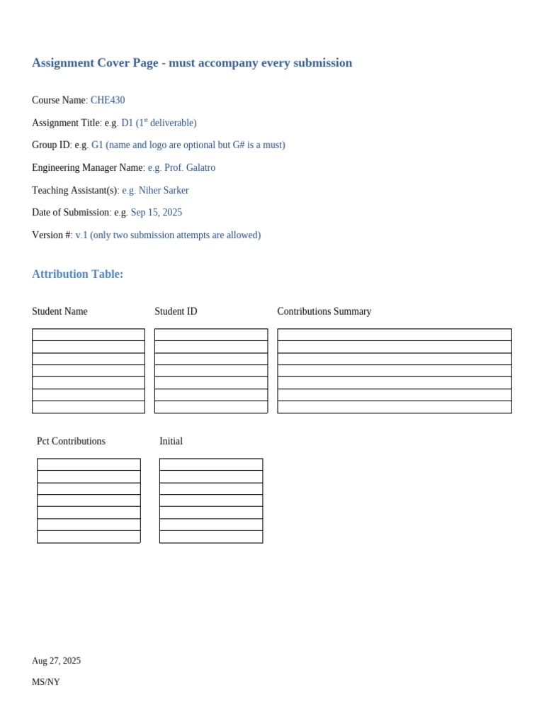Assignment Cover Template v2 | PDF