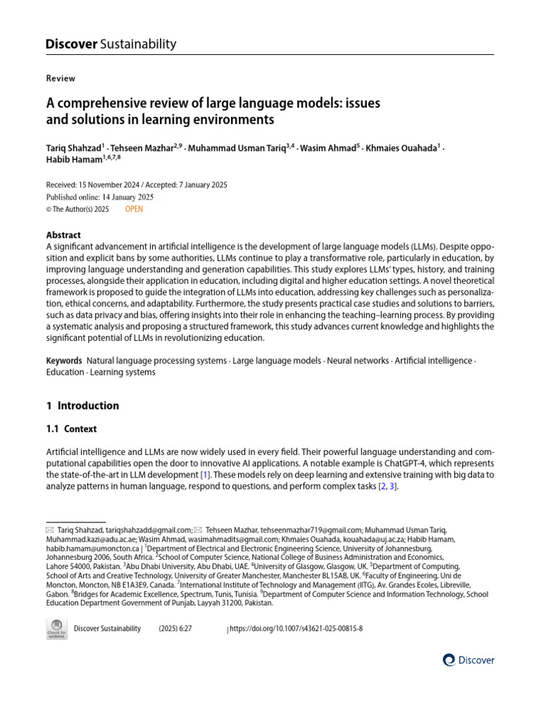 Large Language Models in Education Review | PDF | Artificial ...