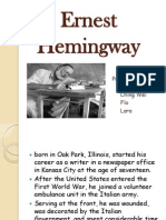Ernest Hemingway: Prepared By: Brenda Ching Wei Flo Lara