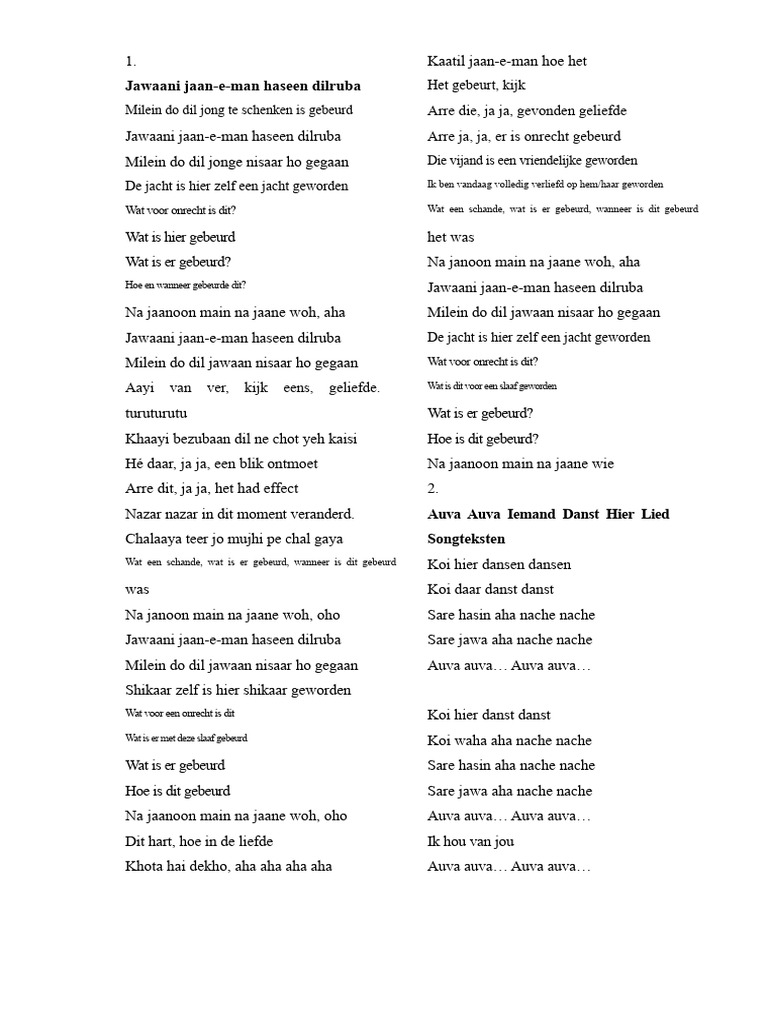 Fast Track Hindi Song Lyrics | PDF