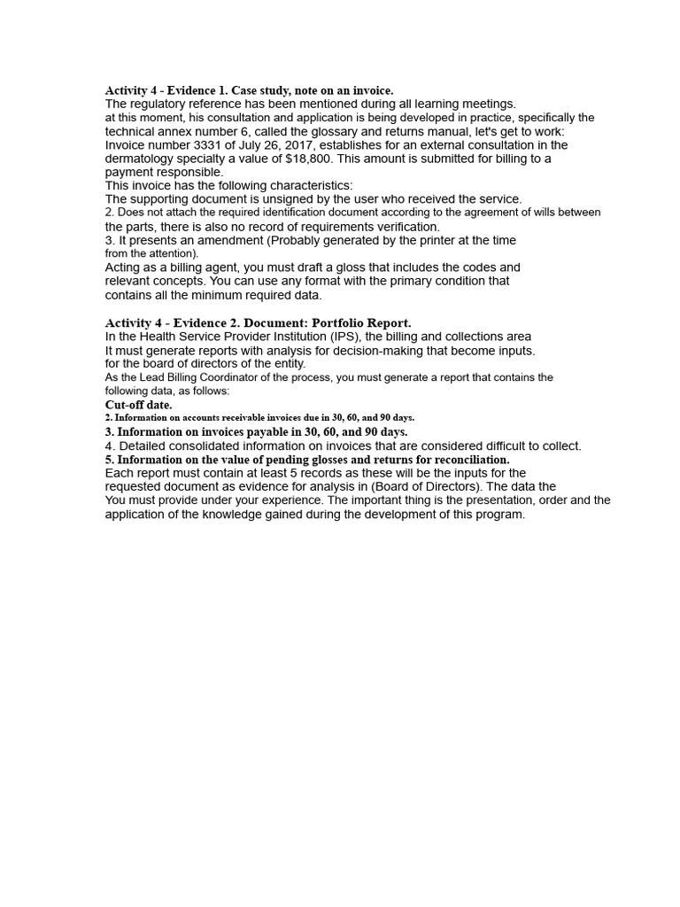 Activity 4 Billing of Health Services | PDF