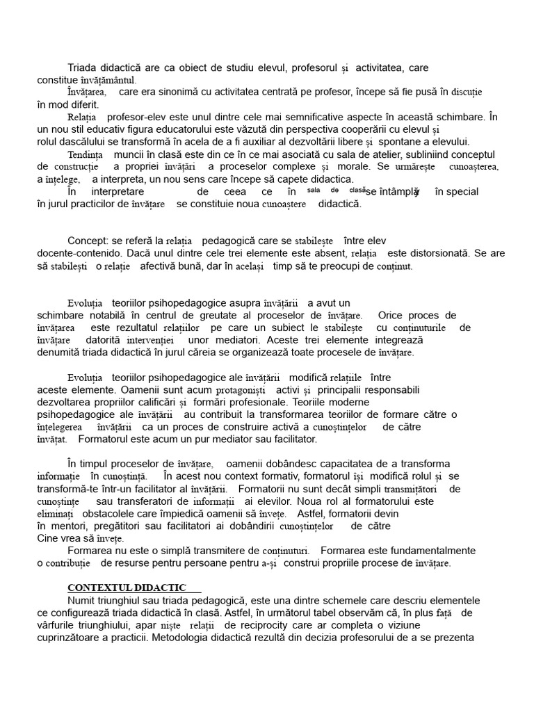 Triada Didactică | PDF