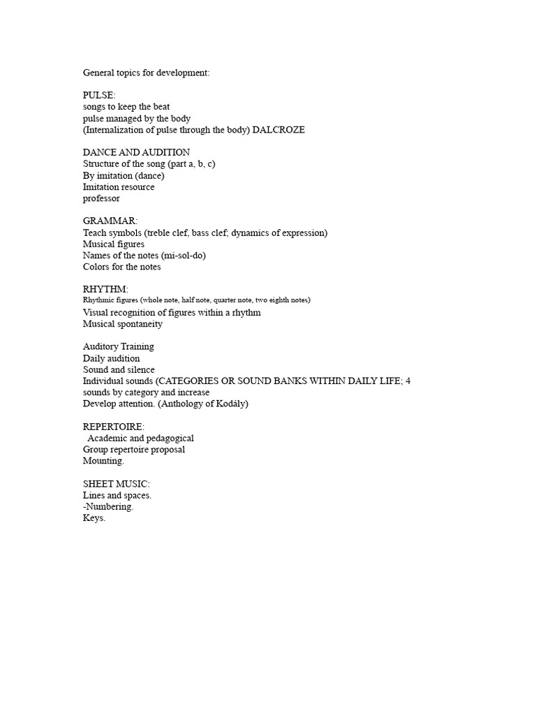 Musical Initiation (Topics) | PDF
